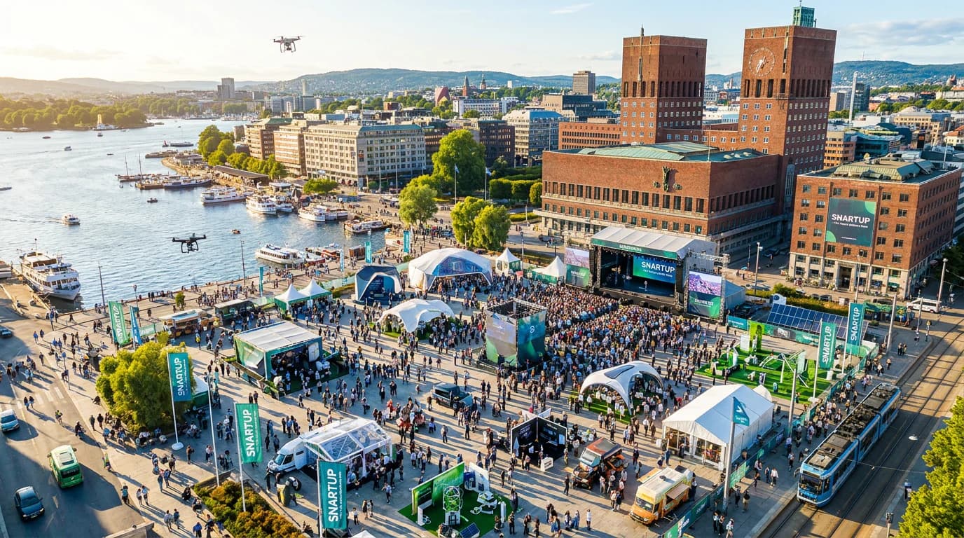 Visualisering av Snartup Festival på Rådhusplassen