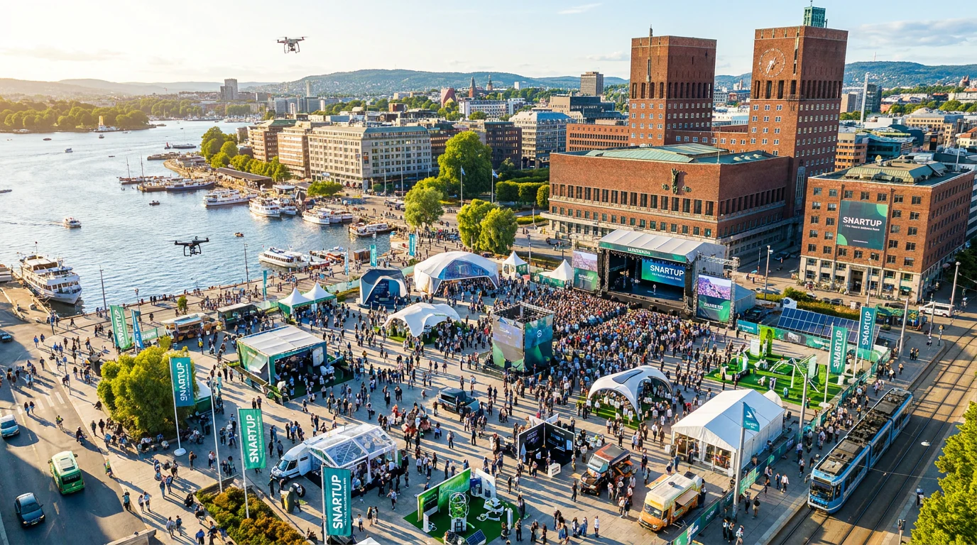 Visualisering av Snartup Festival på Rådhusplassen
